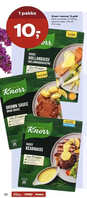 Kvickly Knorr saucer 3-pak tilbud