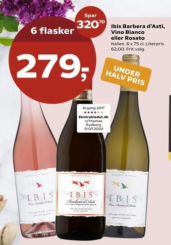 Kvickly Ibis Barbera d'Asti, Vino Bianco eller Rosato tilbud