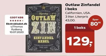 Kvickly Outlaw Zinfandel i boks tilbud