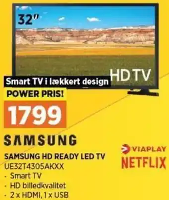 Power Samsung HD READY LED TV UE32T4305AKXX tilbud