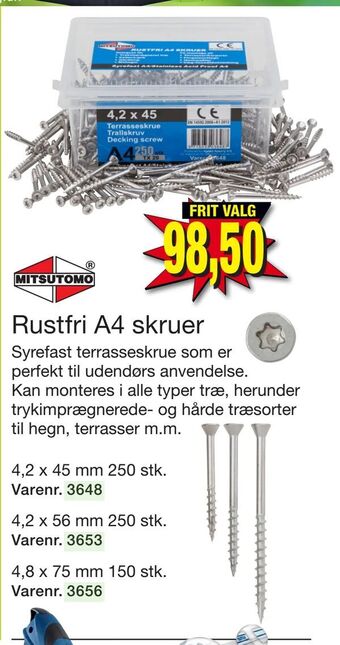 Harald Nyborg Rustfri A4 skruer tilbud