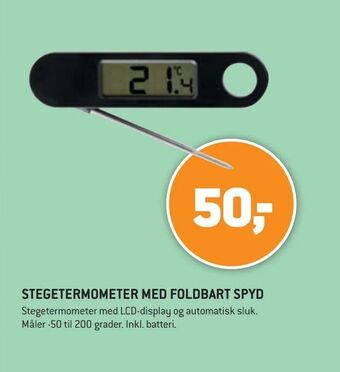 XL-BYG Stegetermometer med foldbart spyd tilbud