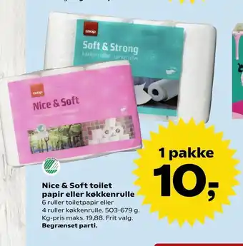 Dagli'Brugsen Nice & Soft toilet papir eller køkkenrulle tilbud
