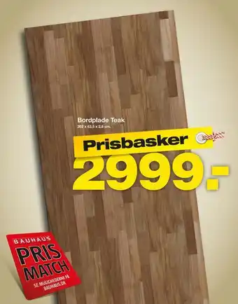 Bauhaus Bordplade Teak tilbud