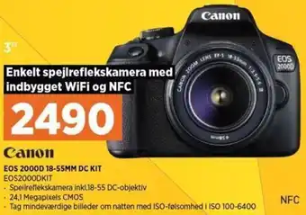 Power Canon 2000D 18-55MM DC KIT E0S2000DKIT tilbud