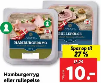 Lidl Hamburgerryg Eller Rullepølse 150 g tilbud