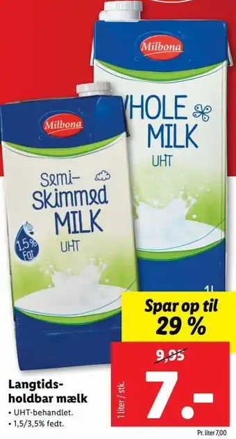 Lidl Langtids-Holdbar Mælk 1 Liter tilbud