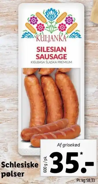 Lidl Schlesiske Pølser 600g tilbud