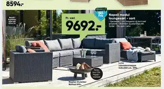 Bilka Napoli modul loungesæt - sort tilbud