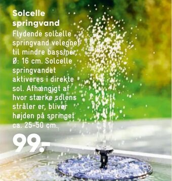 Solcelle springvand