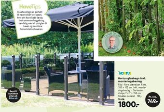 Bilka Hortus glashegn inkl. monteringsbeslag tilbud