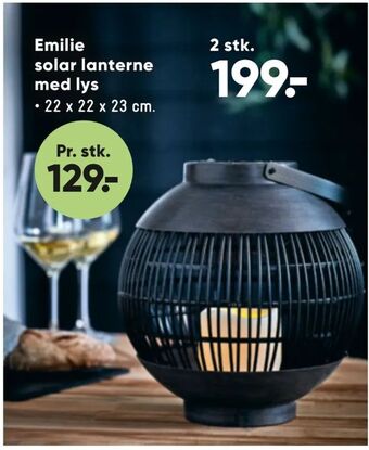 Bilka Emilie solar lanterne med lys tilbud