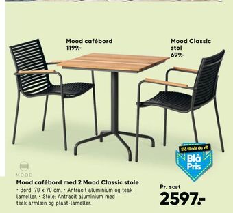Bilka Mood cafébord med 2 Mood Classic stole tilbud