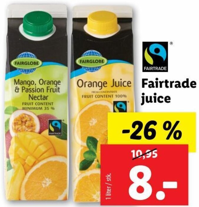 Fairtrade Juice 1 Liter tilbud hos Lidl