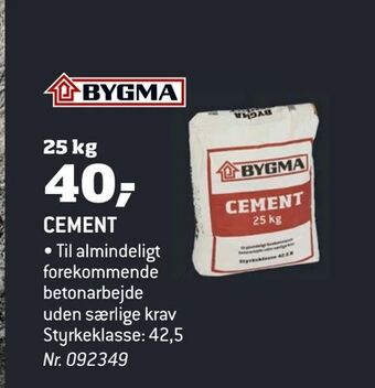 Bygma Cement tilbud