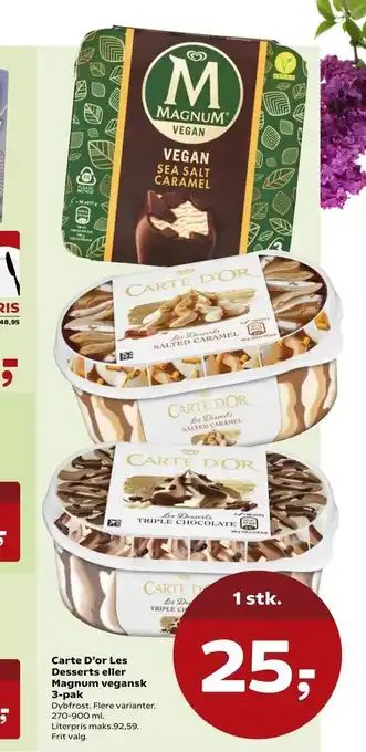 SuperBrugsen Carte D'or Les Desserts eller Magnum vegansk tilbud