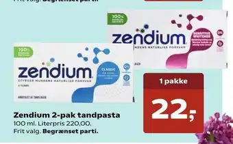 SuperBrugsen Zendium 2-pak tandpasta tilbud