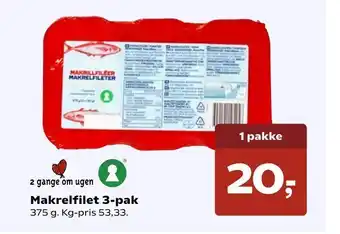 SuperBrugsen Makrelfilet 3-pak tilbud