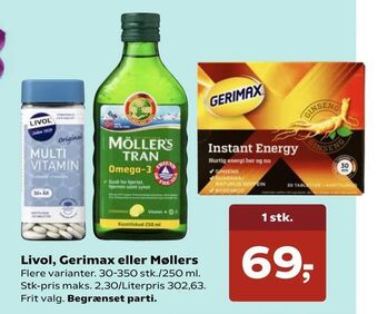 SuperBrugsen Livol, Gerimax eller Møllers tilbud