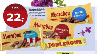 SuperBrugsen Marabou chokolade eller Toblerone tilbud