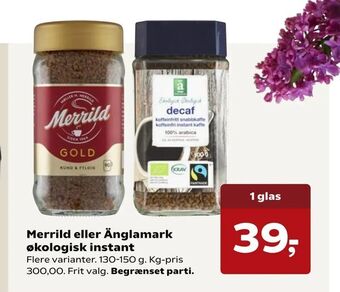 SuperBrugsen Merrild eller Änglamark økologisk instant tilbud
