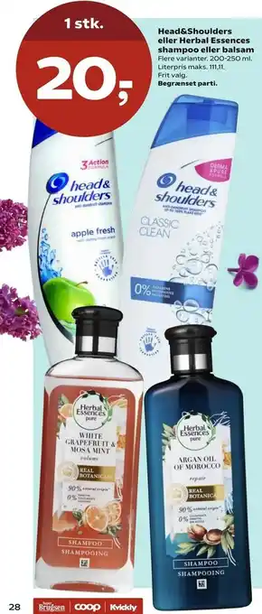 SuperBrugsen Head&Shoulders eller Herbal Essences shampoo eller balsam tilbud