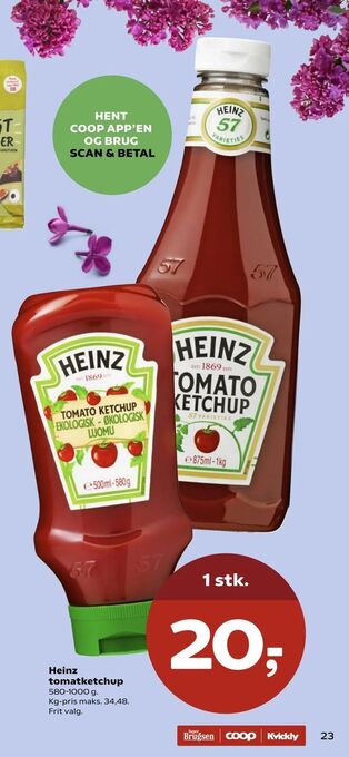 SuperBrugsen Heinz tomatketchup tilbud