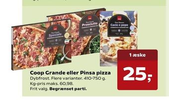 SuperBrugsen Coop Grande eller Pinsa pizza tilbud