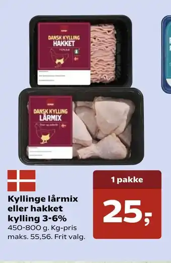 SuperBrugsen Kyllinge lårmix eller hakket kylling 3-6% tilbud