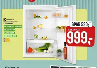 Skousen Electrolux køleskab LXB1AE13W0 tilbud