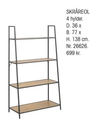 Daells Bolighus SKRÅREOL 4 hylder tilbud