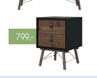 Daells Bolighus Sengebord med 2 skuffer tilbud