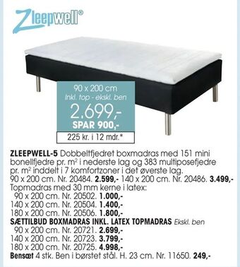 Daells Bolighus Sættilbud boxmadras inkl. latex topmadras tilbud