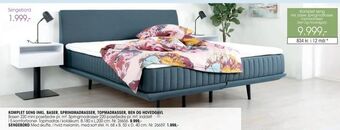 Daells Bolighus Komplet seng inkl. baser, springmadrasser, topmadrasser, ben og hovedgavl tilbud