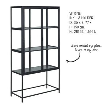 Daells Bolighus VITRINE INKL. 3 HYLDER tilbud