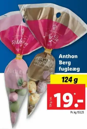 Lidl Anthon Berg Fugleæg 124g tilbud