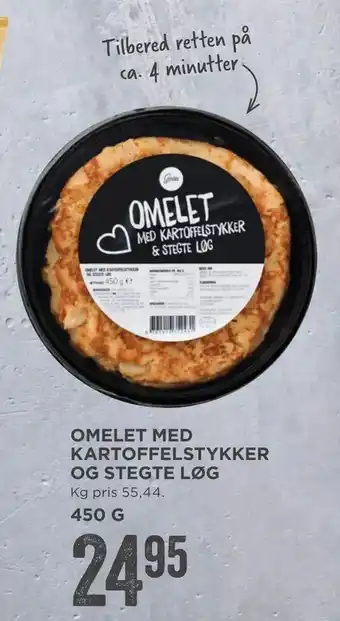 MENY Omelet med kartoffelstykker og stegte løg tilbud