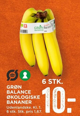 MENY Grøn balance økologiske bananer tilbud