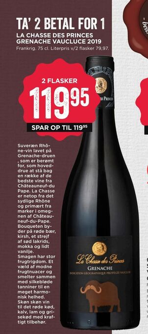 MENY La chasse des princes grenache vaucluce 2019 tilbud