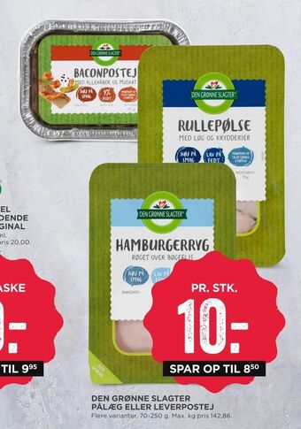 MENY Den grønne slagter pålæg eller leverpostej tilbud