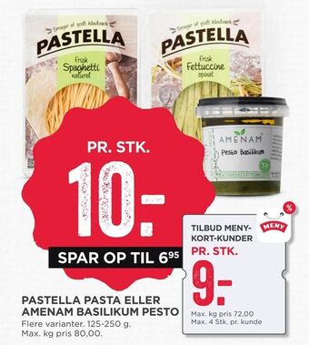 MENY Pastella pasta eller amenam basilikum pesto tilbud