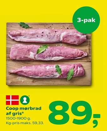 Coop 365 Coop mørbrad af gris tilbud
