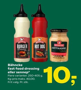 Coop 365 Bähncke fast food dressing eller sennep tilbud