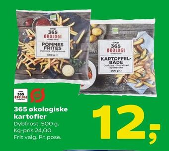 Coop 365 365 økologiske kartofler tilbud