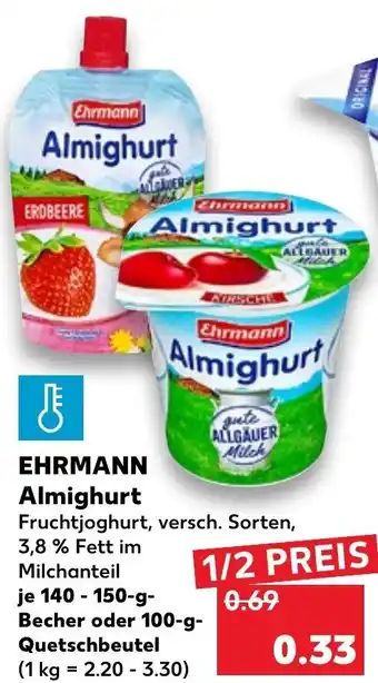 Kaufland Ehrmann Almighurt 150g tilbud