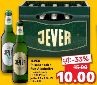 Kaufland DE Jever Pilsener Oder Fun Alkoholfrei tilbud
