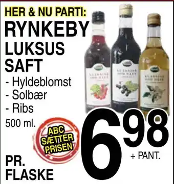 ABC Lavpris Her & nu parti: luksus saft rynkeby tilbud