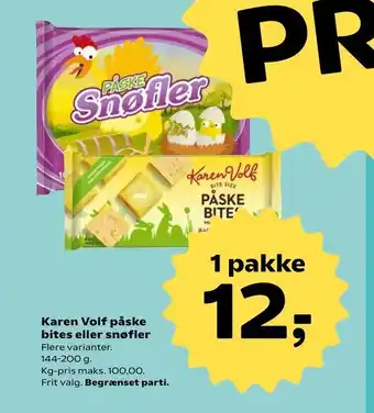 Kvickly Karen Volf påske bites eller snøfler tilbud