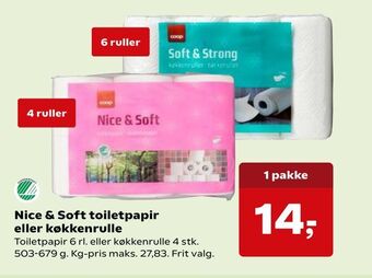 Kvickly Nice & Soft toiletpapir eller køkkenrulle tilbud