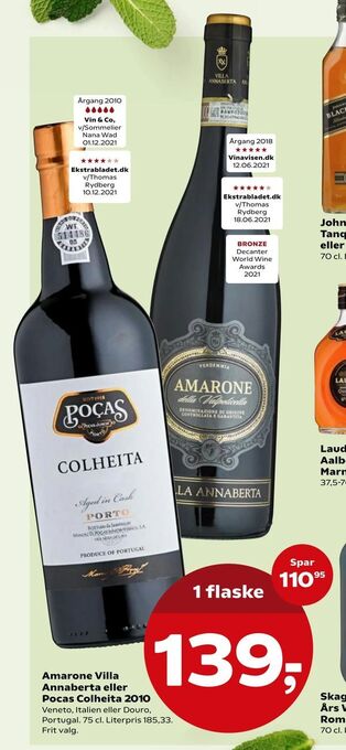 SuperBrugsen Amarone Villa Annaberta eller Pocas Colheita 2010 tilbud